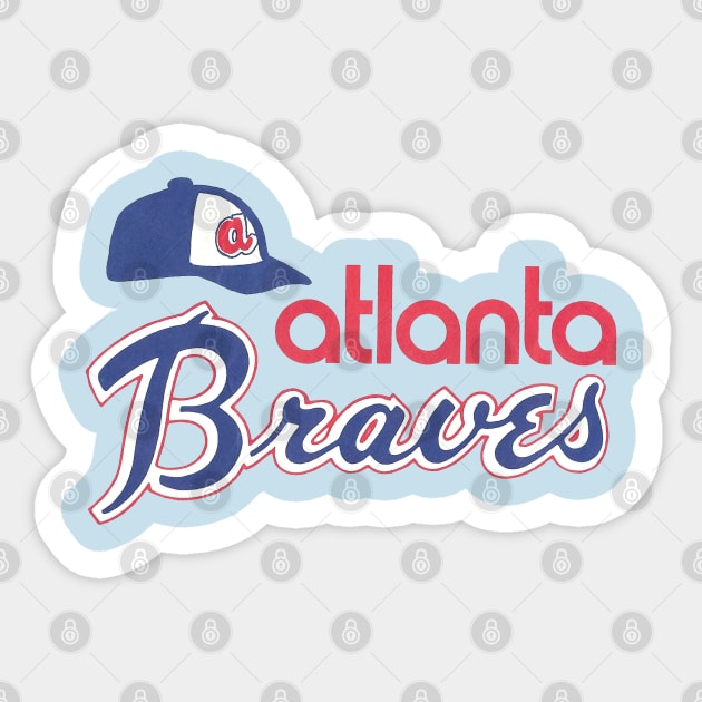 Atlanta Braves - Hank Aaron era 1970s Cap and Logo Sticker by RetroZest